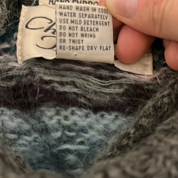 Vtg Christopher & Banks Hand Embroidered Mohair Wool Blend Sweater - Size Med - Picture 9 of 9